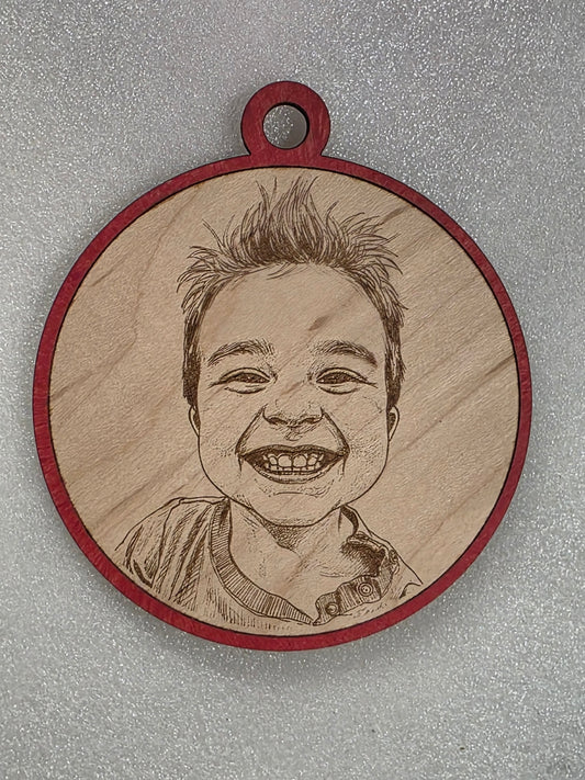 Photo Engraving Maple Ornament