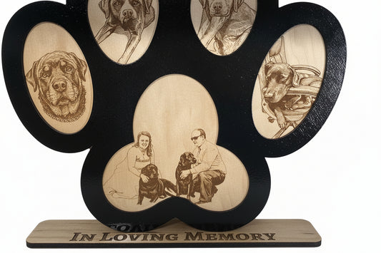 Photo Engraving Pet Memorial Paw Print