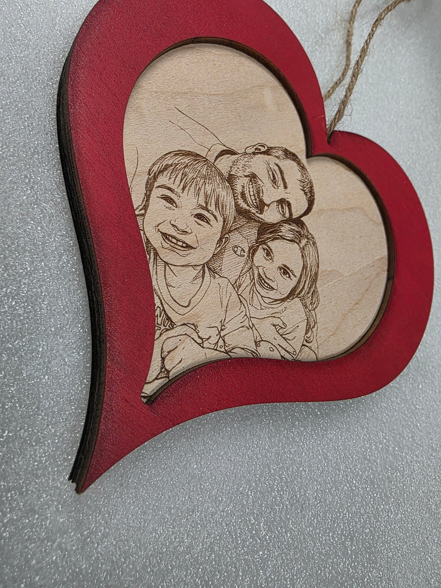 Photo Engraving Maple Heart Ornament