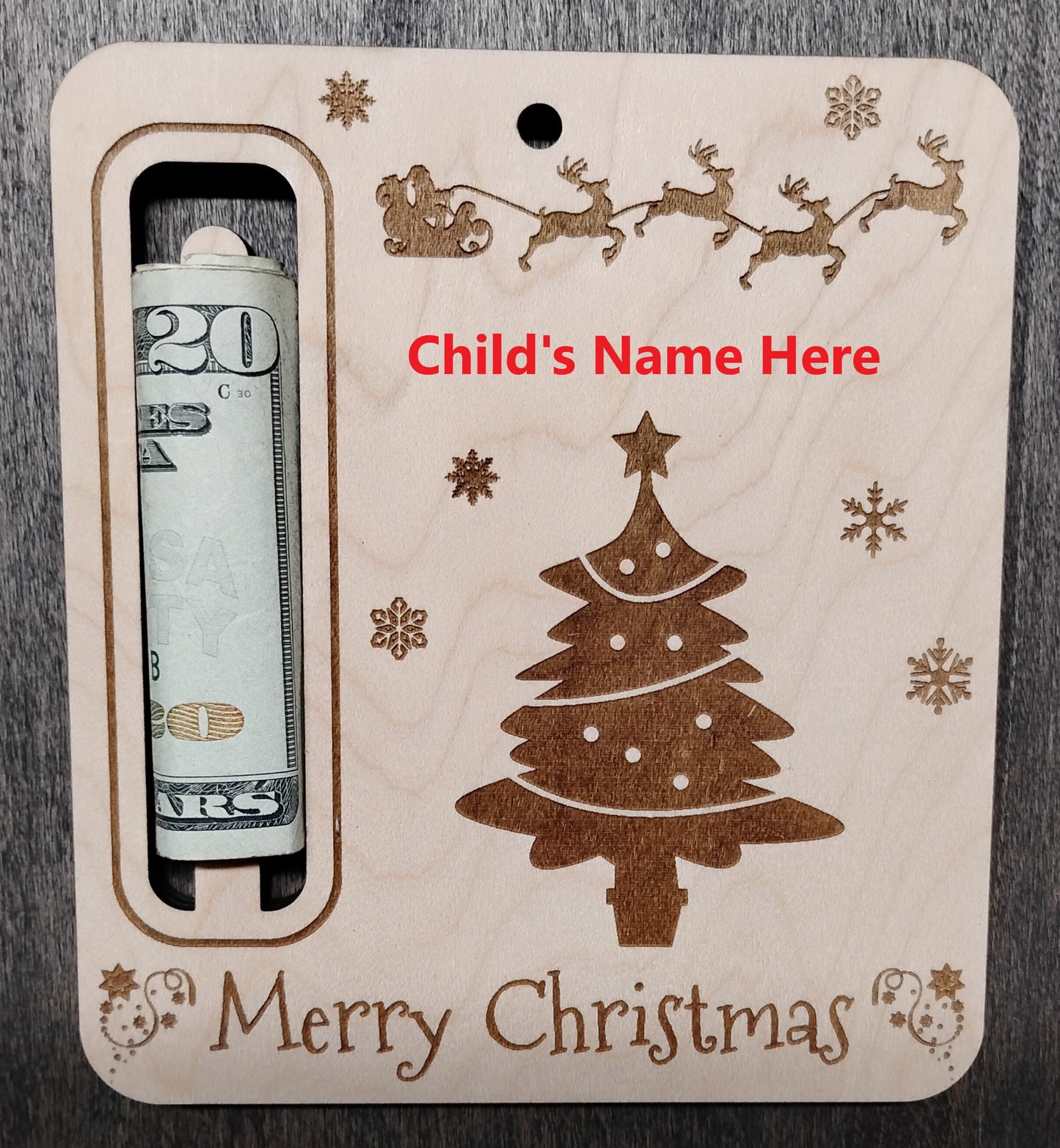 Cash Christmas Ornament Gift