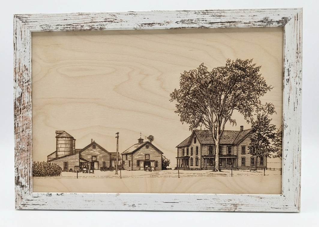 Photo Engraving Maple Ply (Framed)