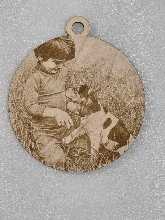 Photo Engraving Maple Ornament