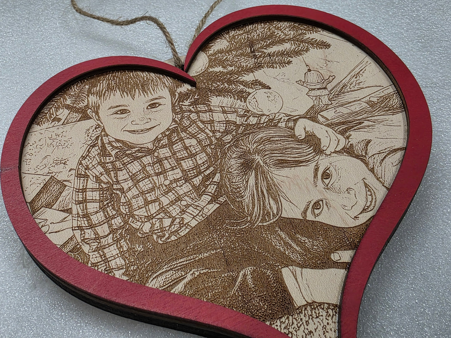 Photo Engraving Maple Heart Ornament