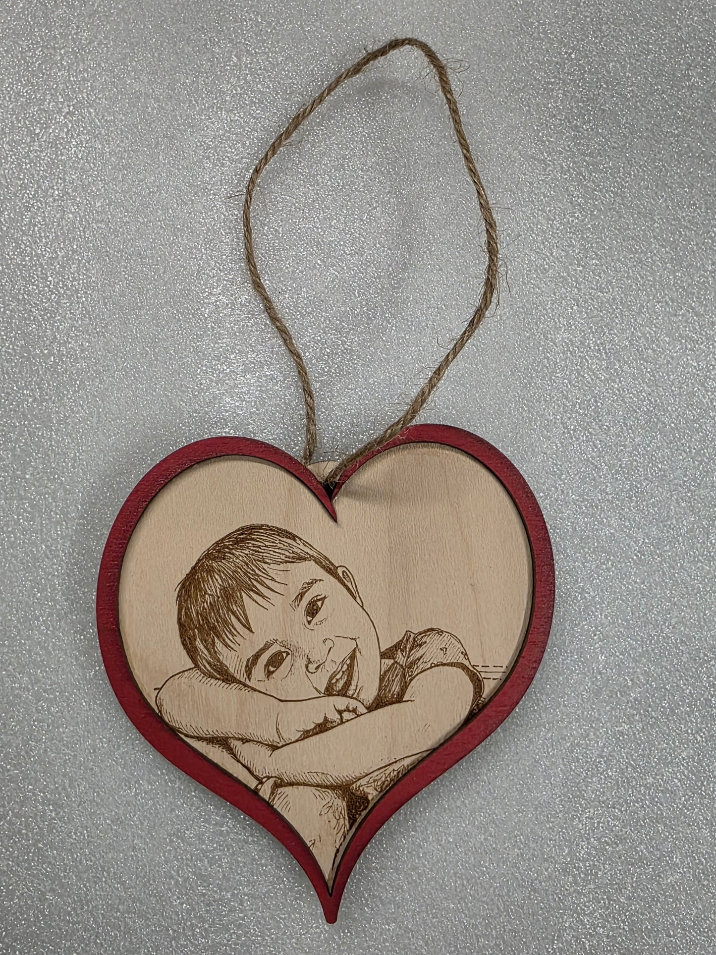 Photo Engraving Maple Heart Ornament