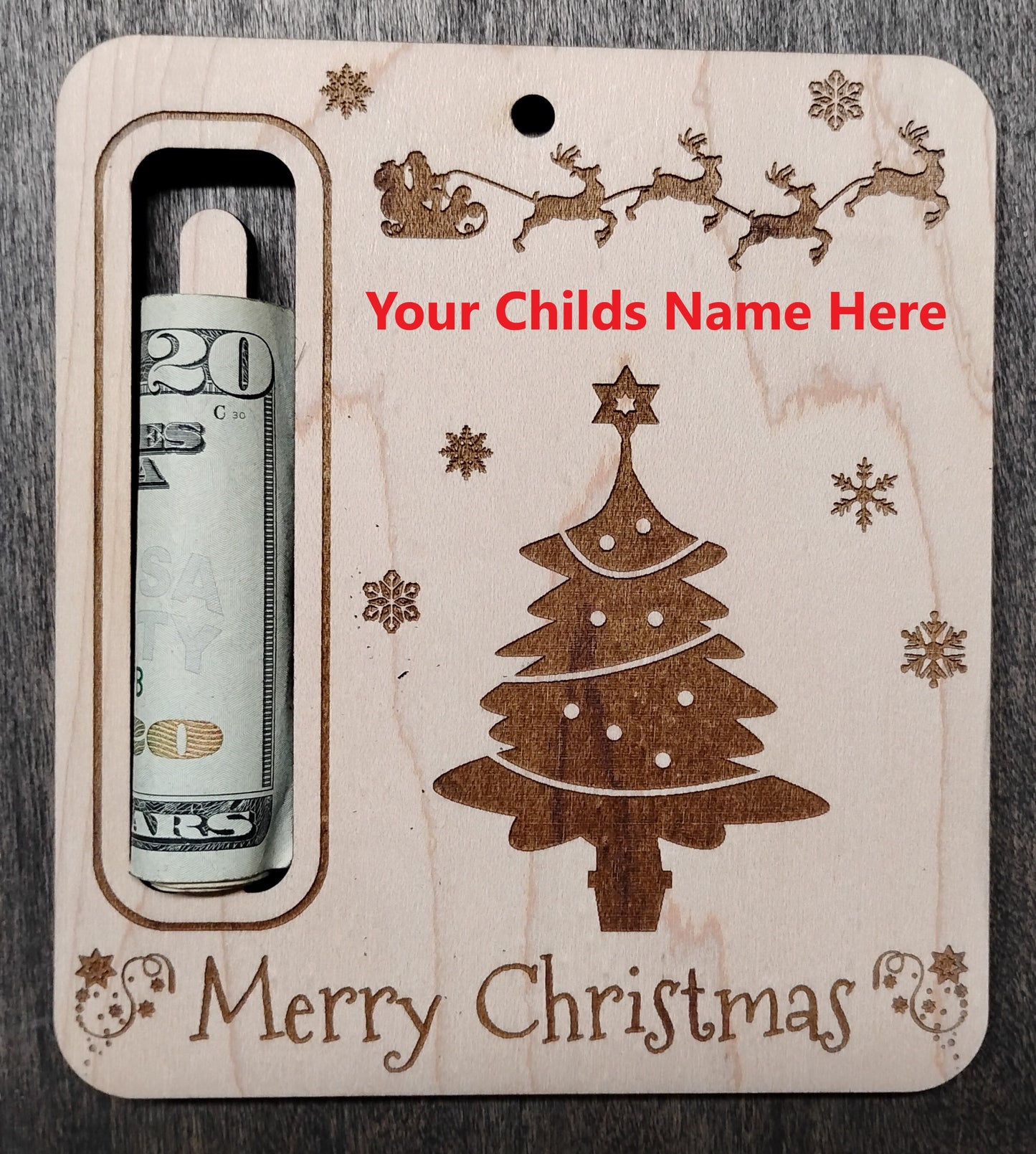 Cash Christmas Ornament Gift